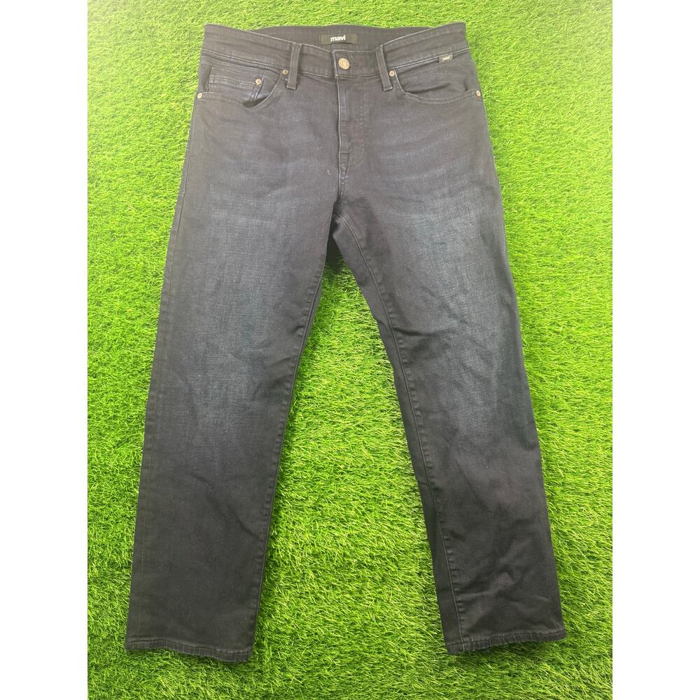 Mavi Zach Straight Leg Jeans Men’s 33x28 Black Dark Wash Denim